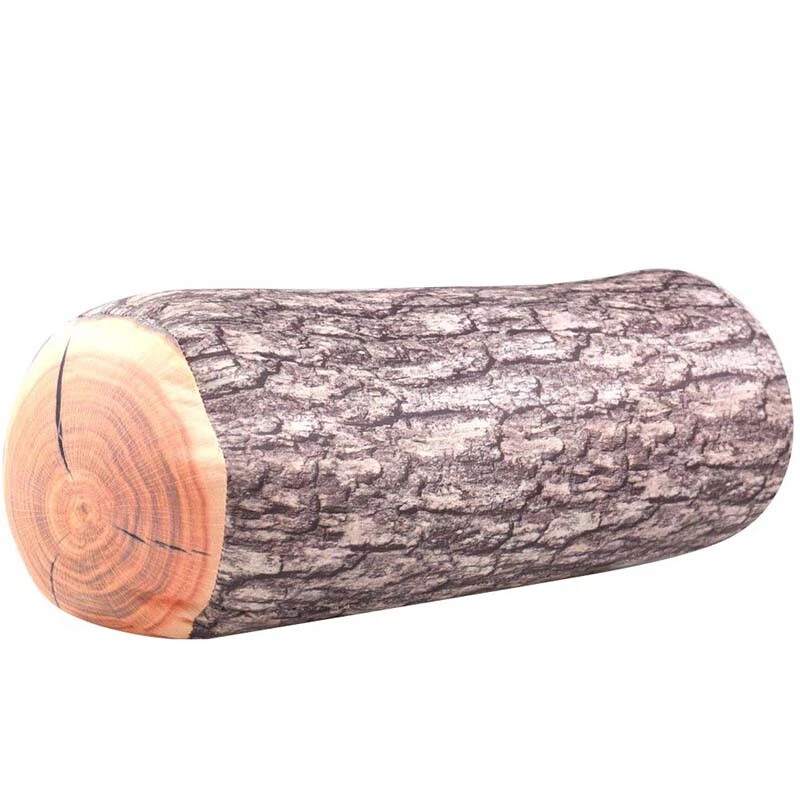 1X Log cushion Gentle Sofa room Car log house Wood grain stump pillow Pillow