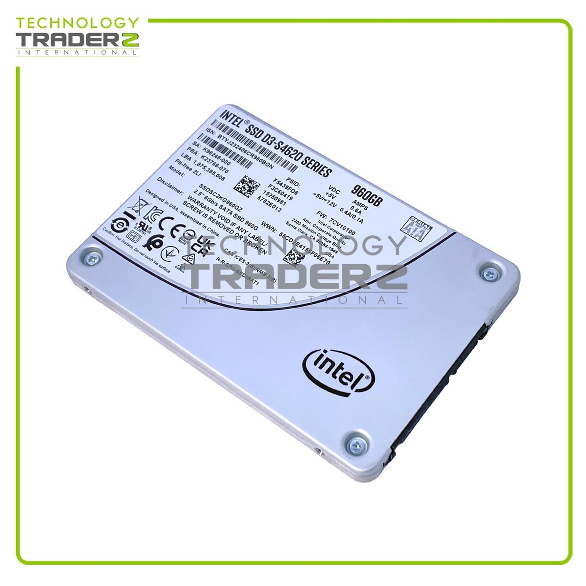 Logitec 960GB SSD SATA LMD-SAB960 正常 99％ SSDSC2KG960GZ Intel D3-S4620 960GB SATA TLC 6Gbps 2.5” SSD K96248