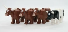NEW Lego Cow Calf -  Brown  Black and White  Medium Nougat Tan Farm Animal