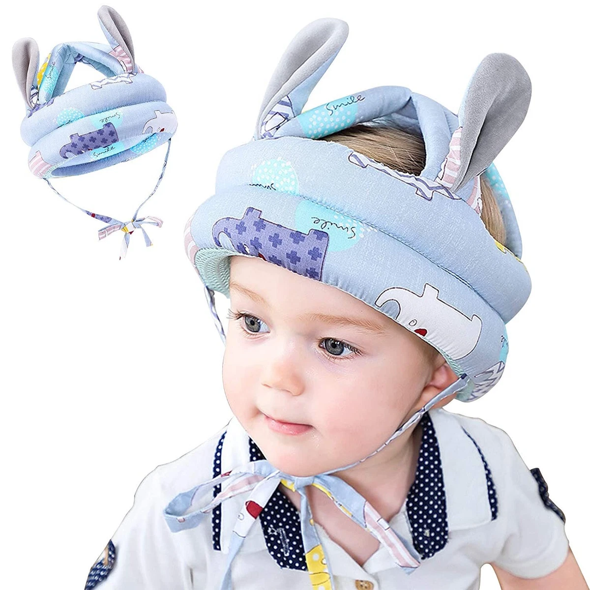 Proteccion La Cabeza Casco De Seguridad Para Aprender Gatear Bebe Niño Azul  Blue