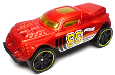 2004 HOT WHEELS RD-08 #88 RED 1:64 DIECAST 2 5/8" RACE CAR W/ YELLOW & WHITE