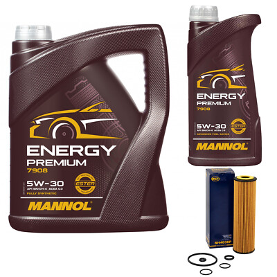 Motoröl Set MANNOL Energy Premium 5W-30 6 Liter + Ölfilter für Mercedes C-Klasse