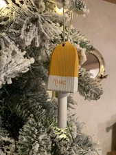 Handcrafted Nautical Decor Wooden Vintage Orange Lobster Trap Buoy Ornament￼