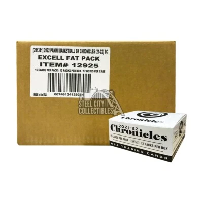 2021-22 Panini Chronicles Basketball Fat Pack 12 Box Case
