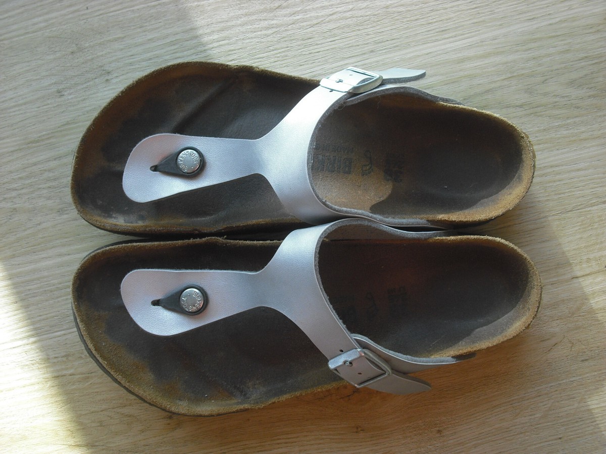 Birkenstock Gizeh 38 normal silber, gerne getragen und perfekt 