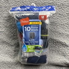 Hanes Boxer Briefs Boys Medium 8-10 Multicolor Tagless Cool Comfort 10 Pack