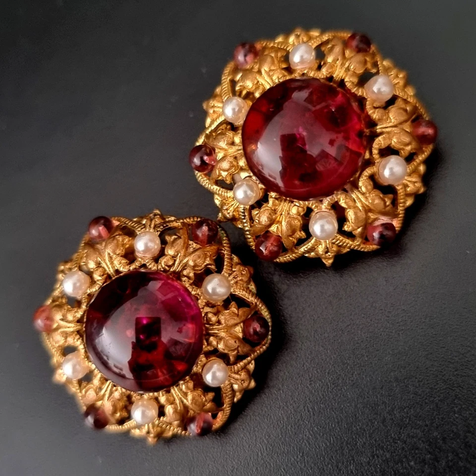 Louis Rousselet for Chanel Sublimes boucles d'oreilles clips Vintages Earrings - Photo 2/4