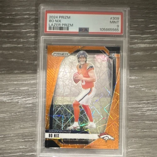 2024 Panini Prizm Bo Nix Rookie Lazer Prizm PSA 9 #309 Denver Broncos