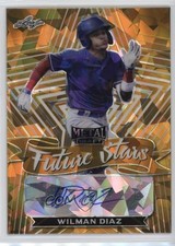 2021 Leaf Metal Draft Future Stars Gold Crystals 1/1 Wilman Diaz Auto nd3
