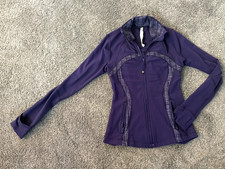 Lululemon Purple Stretch Define Jacket Thumbholes Size 4 Worn Once Clean