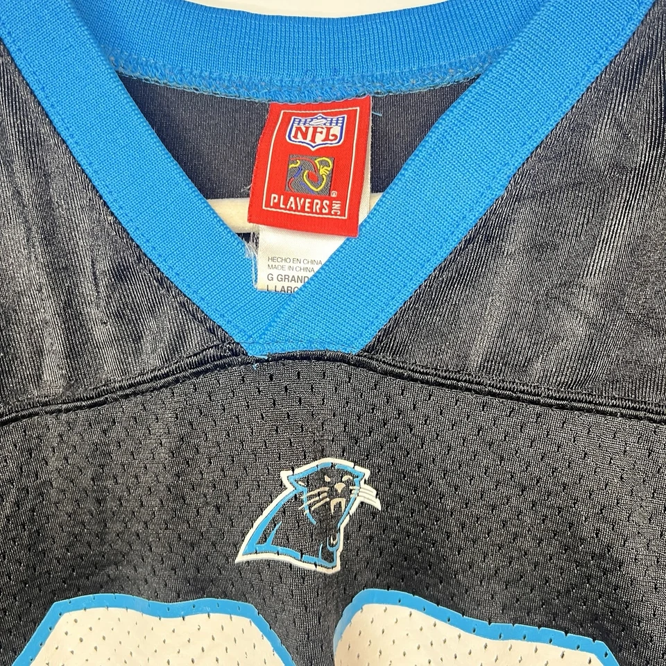 Camiseta Nike Carolina Panthers Steve Smith VTG #89 Youth L 14-16 NFL preta azul - Imagem 3 de 4