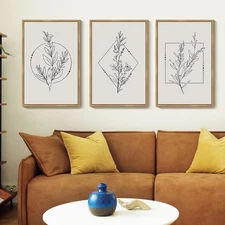 Drsoum Minimalist Flower Wall Art Vintage Wall Hanging Decor Bohemain Botanic...