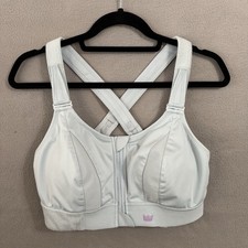 SHEFIT Sports Bra 1Luxe Blue High Impact Support Workout Gym Run Front Close