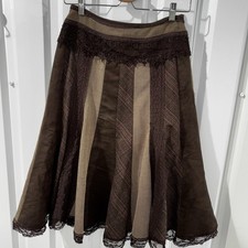 VTG P. Nygard Women s Full Panel Skirt Crochet Boho Layered Fairy Midi Size 4