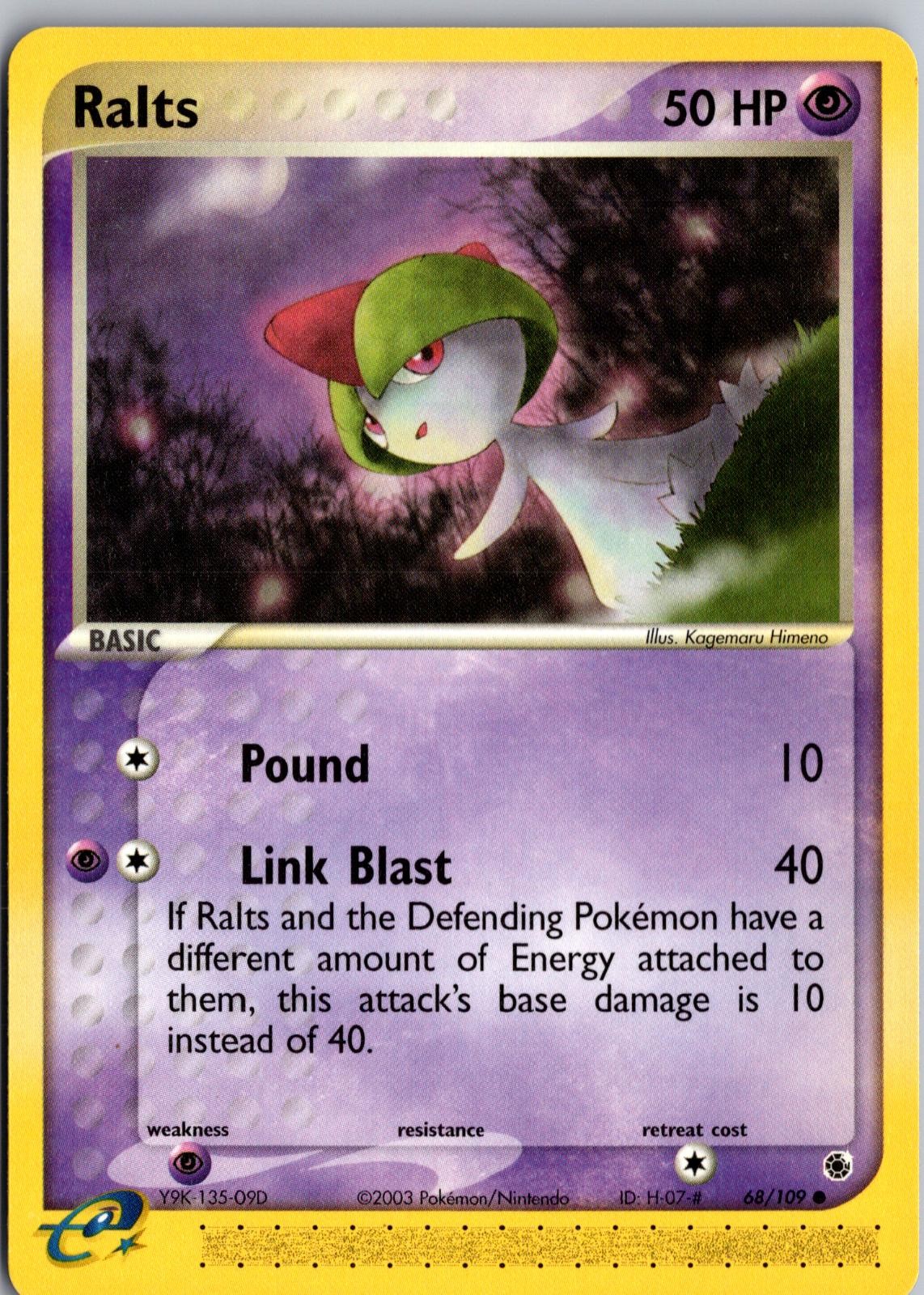 Ralts 68/109 Common Ruby & Sapphire Pokemon Near Mint