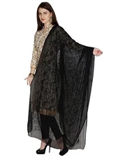 Ladies Chiffon Dupatta With Embroidery Work Ethnic Party Wear Chunni Stole Hijab