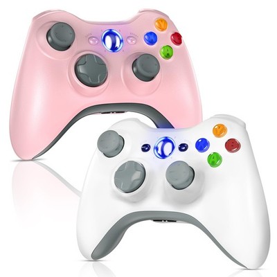 Gamrombo 2 Pack Replacement for Xbox 360 Controller, Wireless Pink+White