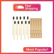 SEVENHEAD 10 PCS Bamboo Toothbrushes Soft Bristles Wooden Toothbrushes for Adult