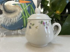 Bernardaud Limoges Artois Vert Pot de Creme with Lid  RARE