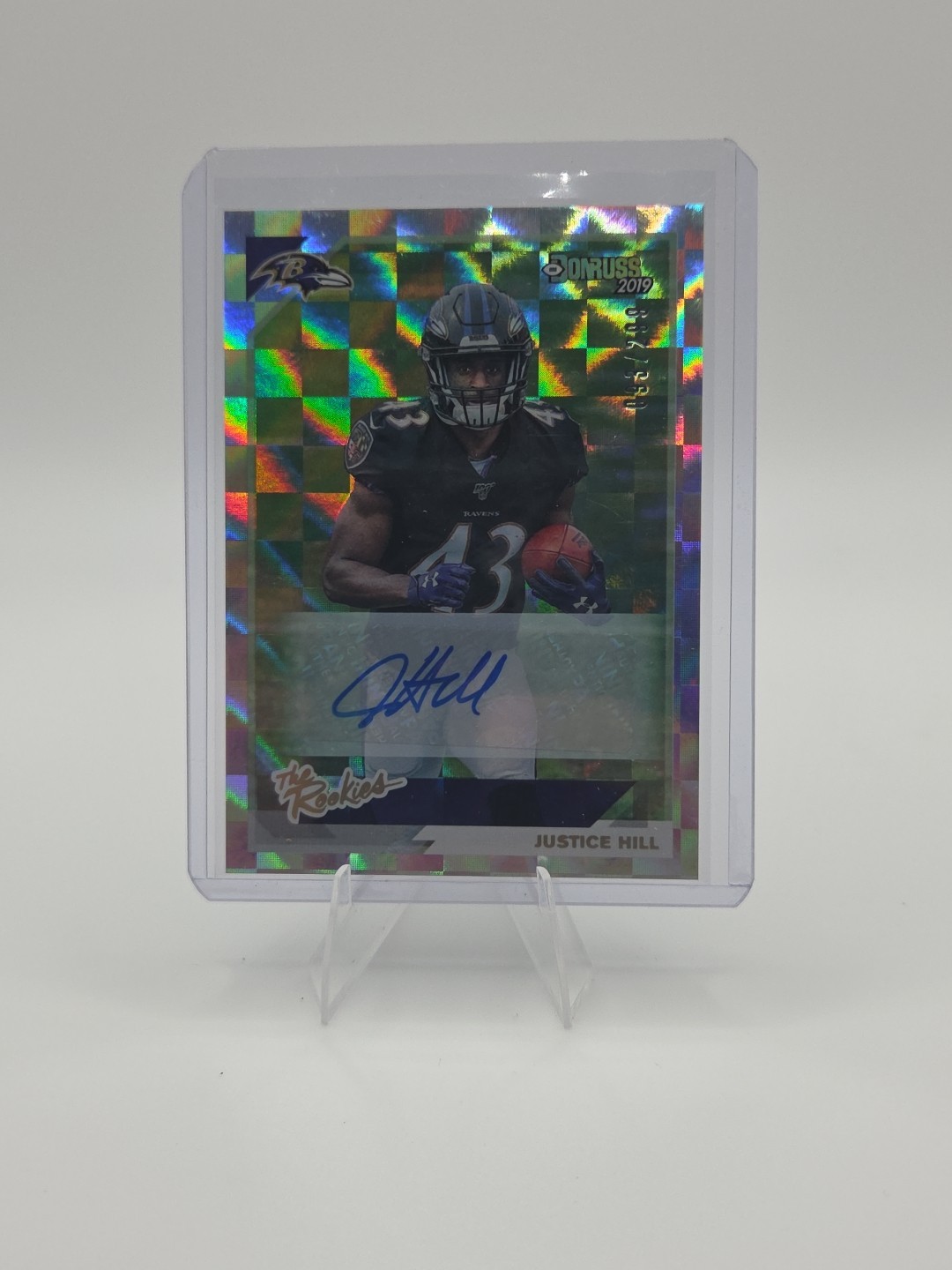 Justice Hill Panini Donruss the Rookies #TR33 Autograph