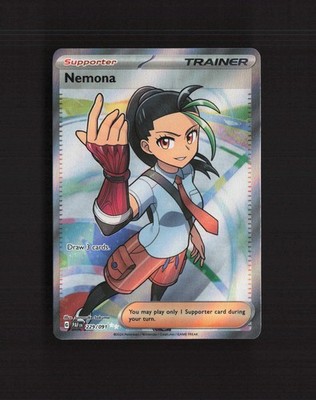 Nemona 229/091 Paldean Fates Full Art Ultra Rare Holo Pokemon Card NM