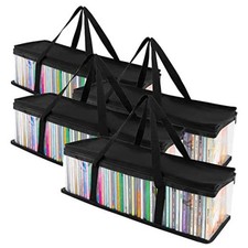 CD Storage Bags - Transparent PVC Media Storage - Water Resistant CD 4 Pack