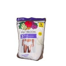 2013 Fruit Loom Brief Underwear 3-PACK Men Large 36-38 Cotton Rare