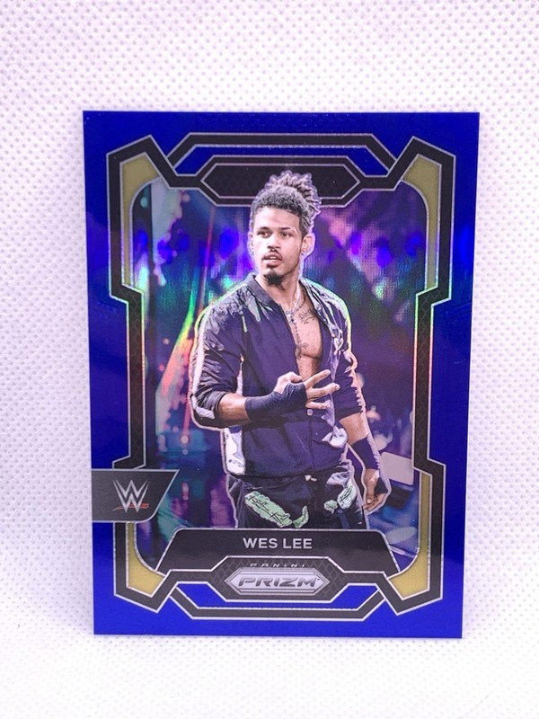 2024 Panini Prizm WWE, Wes Lee Blue Prizm, #'D /199, #165, Near Mint/Mint
