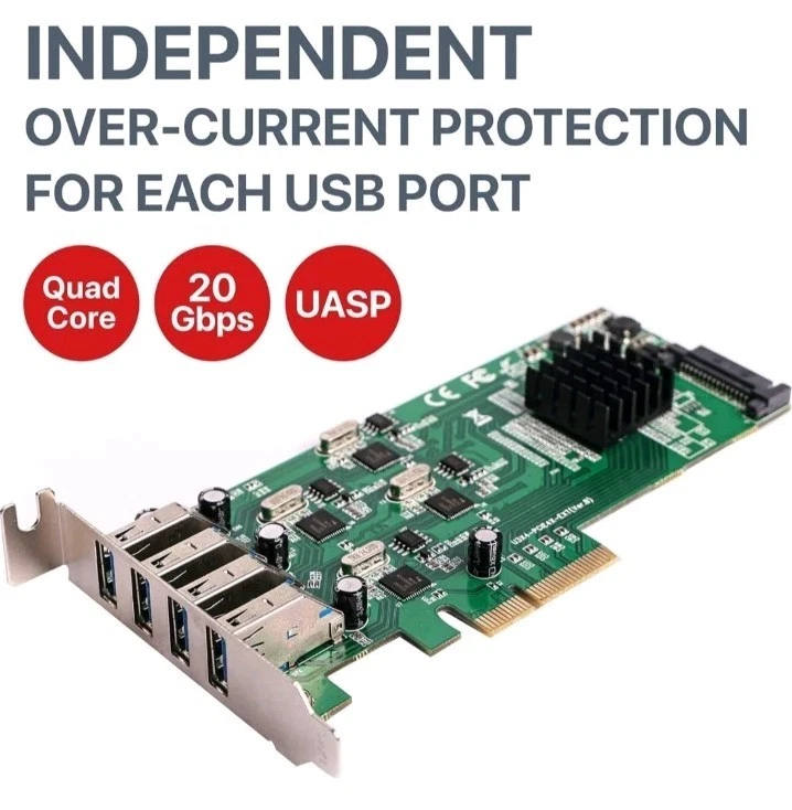 Siig JU-P40811-S1 4Port USB 3.0 PCIe Quad Core JUP40811S1 - Image 2 of 4
