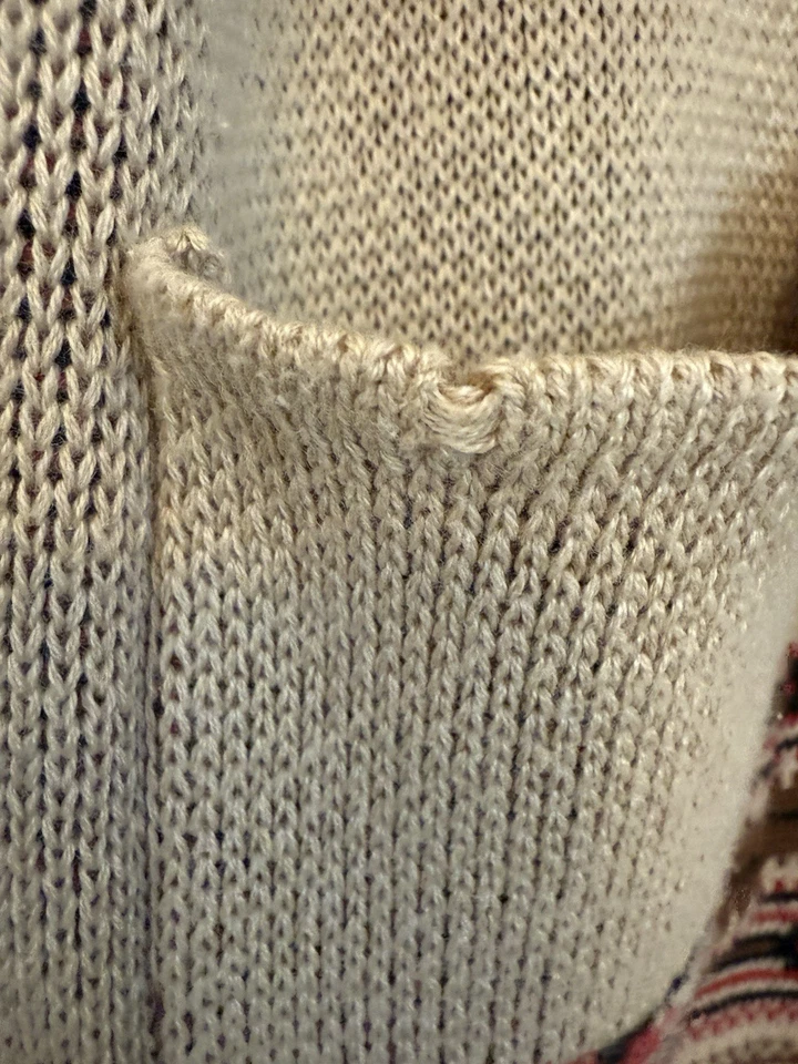 Cárdigan Gráfico Caballo Algodón y Centeno Juvenil XL Cuello Chal Suéter Occidental Foto 4 de 4