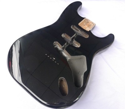 Hardtail Strat Guitar Body, 3 pcs North American Alder Black   4.4Lbs