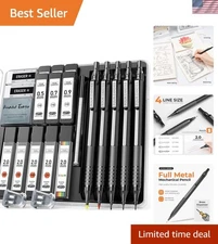 All-in-One Mechanical Pencil Set: 5 Metal Pencils, 420 Color Leads & Accessories