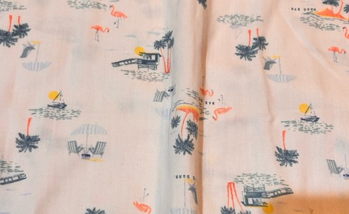 Rae Dunn Pajama Set Large Flamingo Beach Print Cami Shorts Scallop Trim Lounge - Bild 3 von 8