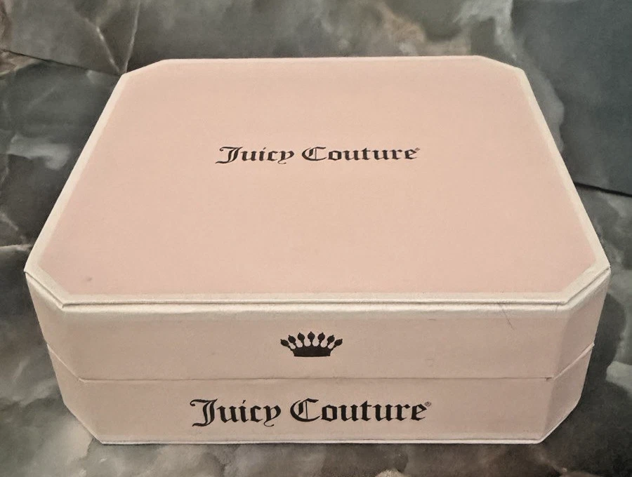 JUICY COUTURE 1.5" Diámetro Pirámide Dorada y Aros con Bisagras de Cristal Con Estuche NUEVO Foto 3 de 4