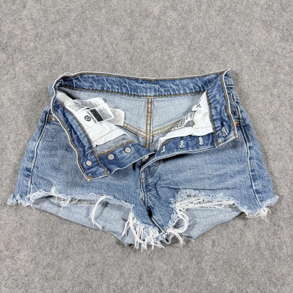 Levis 501 XX Cut Off Distressed Short Women's Size W24 (Actual 25x2) Blue Denim - Image 4 of 4