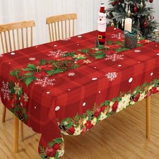 Tablecloth Christmas Snowflake Plastic Xmas Decor New Year 2025