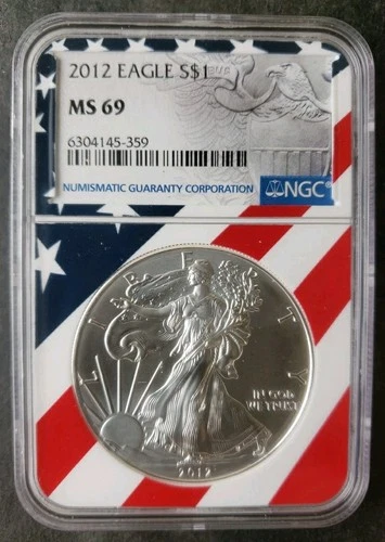 2012 $1 American Silver Eagle Dollar NGC MS69