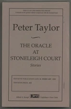 Peter TAYLOR / The Oracle at Stoneleigh Court Uncorrected Proof 1st 1993