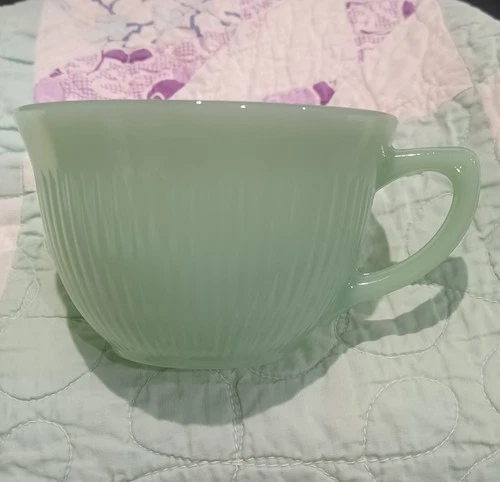 Vintage 50s Fire King Jadeite Jane Ray Ribbed Coffee Tea Cup