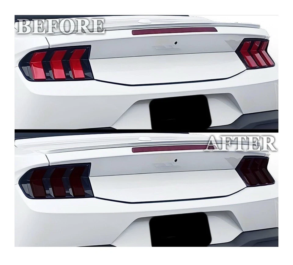 Fits Ford Mustang 2024-2025 Tail HeadLight Precut Smoked PPF Tint Taillight Film - Image 4 of 4