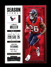2017 Panini Contenders Season Ticket #13 Lamar Miller Houston Texans QTY