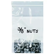 Reclosable Bag, Zip Seal, 9 In L, 6 In W, 2 Mil Thick, Low Density Polyethylene