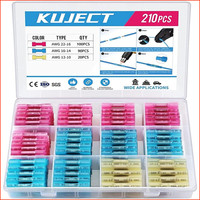 Kabelverbinder Set 210Stk Wasserdicht Quetschverbinder Schrumpfverbinder 10-22