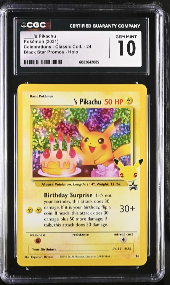 POKEMON CGC 10 2021 Celebrations Classic Collection Birthday Pikachu #24 Holo
