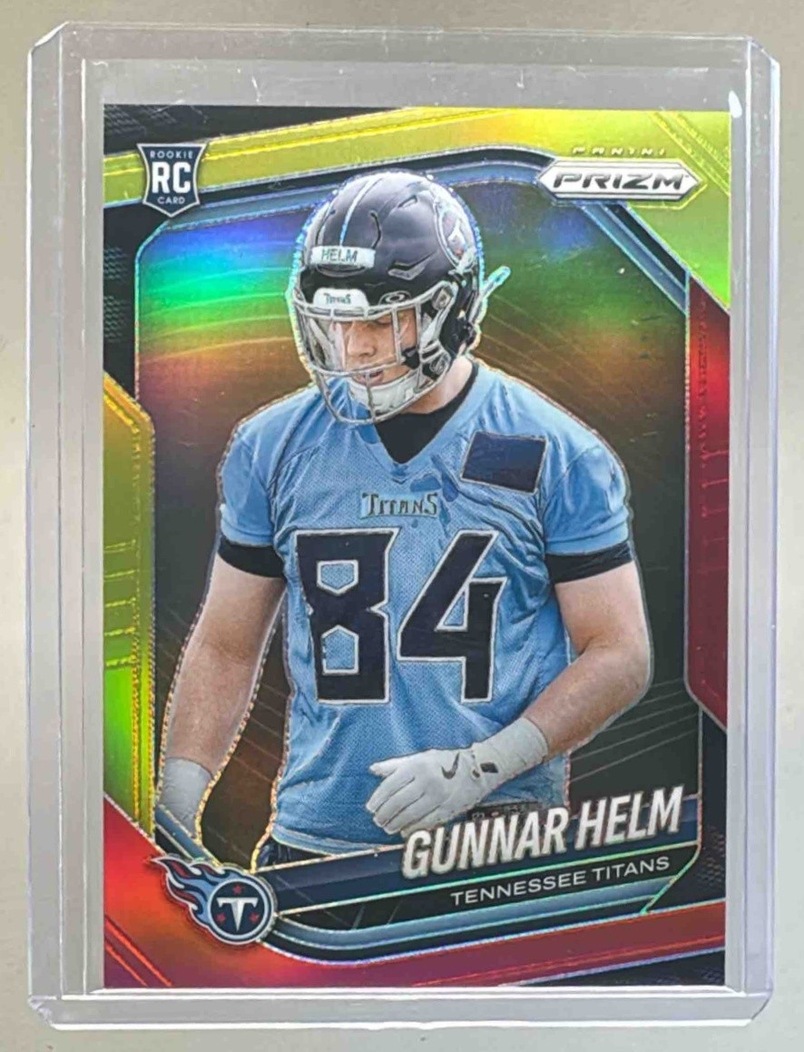Gunnar Helm 2025 Panini Prizm #359 Red & Yellow Rookie RC /44