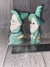 Pair of Vintage Pottery Leprechaun Lucky Elf Figures. Irish At Patrick?s Day.