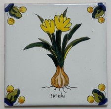 Safran Ceramic Tile saffron 5-15/16" Square hand painted