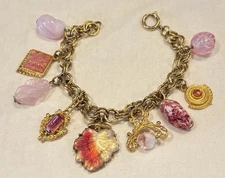 Vintage GOLDETTE or ACCESSOCRAFT Victorian Revival Charm Bracelet - 7.5"
