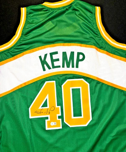 SHAWN KEMP SIGNED #40 CUSTOM JERSEY - Size XL (Beckett) NBA Seattle Supersonics