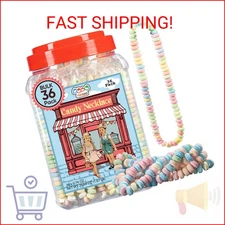 36 Candy Necklaces Individually Wrapped, Choker Style, Nostalgic Pastel Candy Je